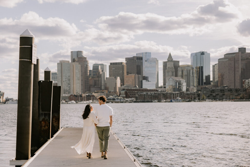 East Boston Skyline Engagement